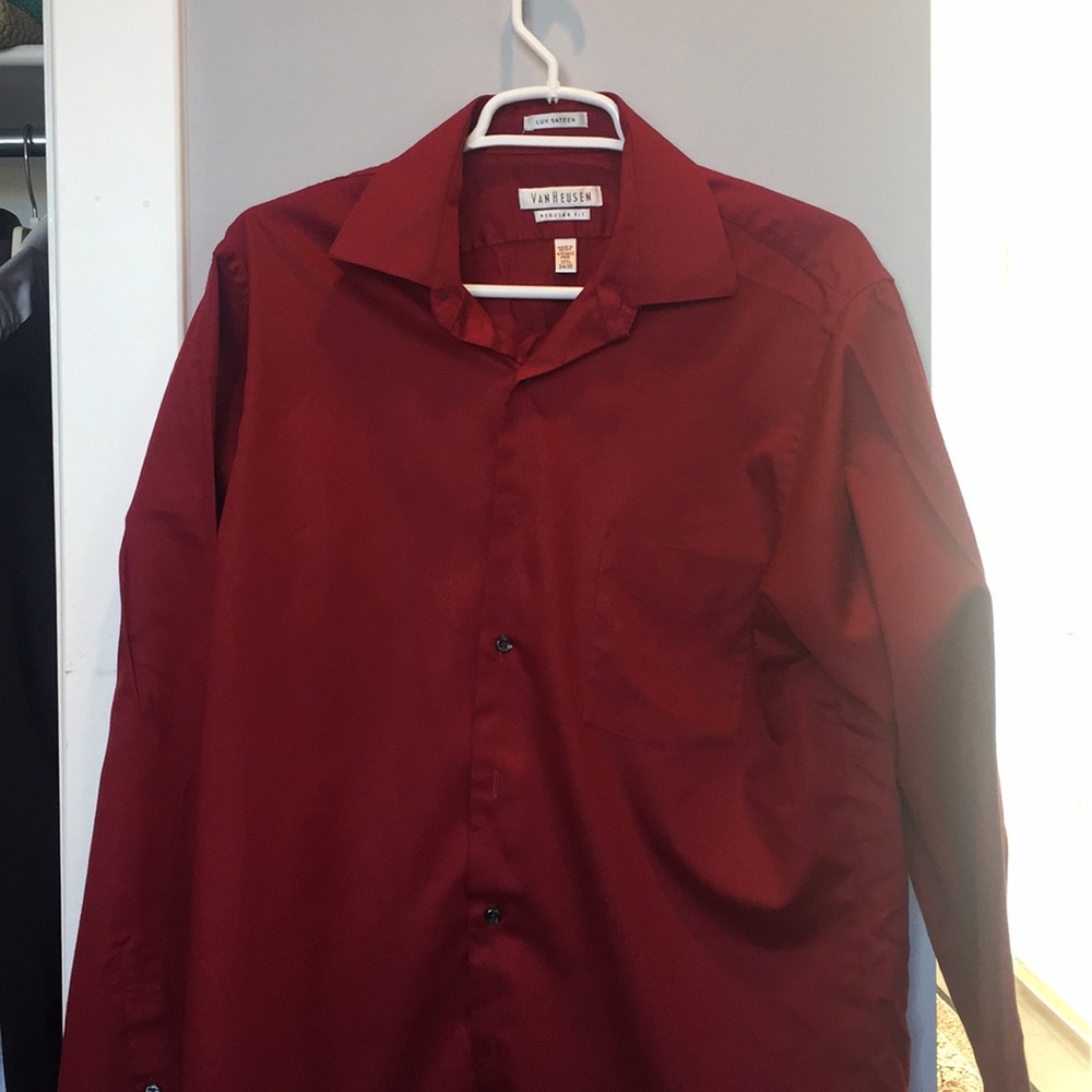 Van Heusen deep red dress shirt